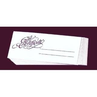 Adams Gift Certificate Cards, 20 Folded Cards and Envelopes, 4.5 x 12 
