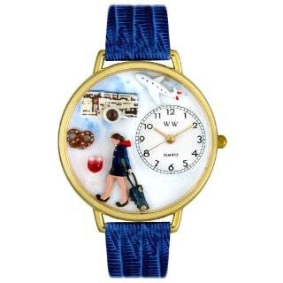   Watches Womens G 0610007 Flight Attendant Blue Leather Watch