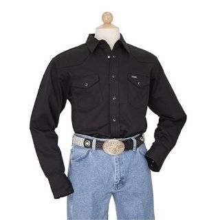 Wrangler Mens Cowboy Cut Work Western Long Sleeve Shirt, Black