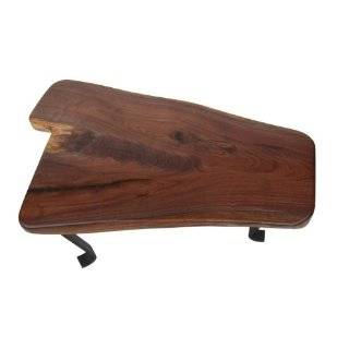   Natural Edge Slab Black Walnut Wood End Table / Bench: Home & Kitchen