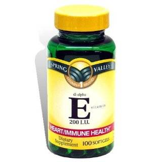  Spring Valley   Vitamin E 400 IU, 100 Softgels Health 