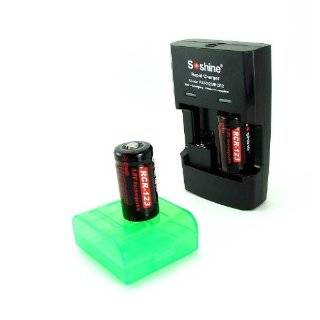 RCR123 RAPID DUAL CHANNEL CHARGER and TWO RECHARGEABLE Li ion Lithium 