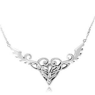  Sterling Silver Celtic Double Heart Knot Necklace, 18 + 2 