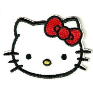 Hello Kitty head red bow Embroidered Iron On / Sew On Patch   Sanrio