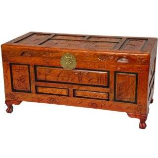   Décor   26 Gold Leaf Small Trunk Oriental Hope Chest
