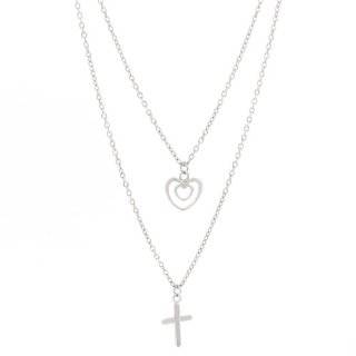 Sterling Silver and CZ Faith Cross Necklace Eves 