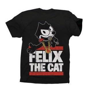 Felix the Cat Hip Hop Black Mens T shirt Tee