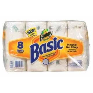  Bounty Basic Paper Towels, 8 Rolls, Prints, 60 One Ply 