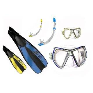 Mares Challenge Full Foot Snorkeling Fins   Color: Blue,Size: 11 / 12 