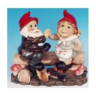 Mr + Mrs Gnome with Ant Garden Statue Pair: Patio, Lawn 