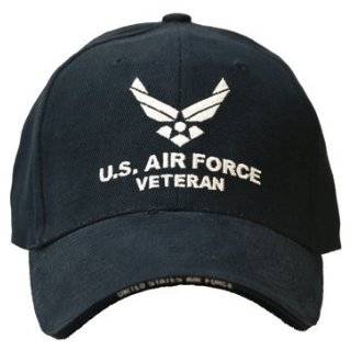 Black US Air Force Veteran Embroidered Ball Cap   Adjustable Hat 