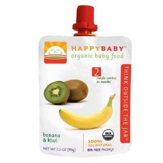   HAPPYBABY Organic Baby Food, Stage 2, Banana & Kiwi, 3.5 Ounce Pouch