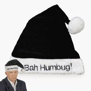 Black Bah Humbug Scrooge Holiday Christmas Santa Hat