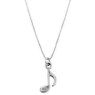   Crystal Music Note Heart White Gold Plated Pendant Necklace Jewelry