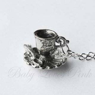 Sterling Silver Diamond Tea Cup Charm (1/10 cttw): Jewelry: 