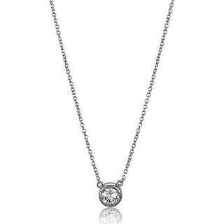 : Bling Jewelry Sterling Silver Pendant 2ct (8mm) Bezel Set Round CZ 