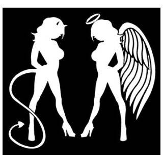  Skin Angel Devil Girl Sticker (Decal) #1   10.5 