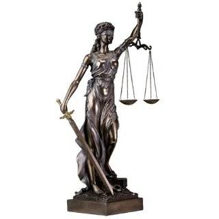 LADY JUSTICE STATUE Bronze Powder Cast Sculpture 18 7746