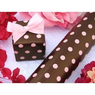 Brown with Pink Dots Gift Wrapping Paper   30in. x 118in. per roll 