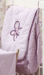4 Piece Pink Purple Butterfly Baby Crib Bedding Cot Set RRP $250 00