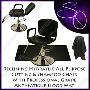 Hydraulic Reclining Barber or Shampoo Chair Rectangle Mat Beauty Salon Equipment