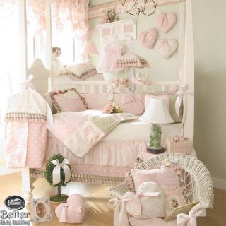 Glenna Jean Baby Girl Pink Victorian Cottage Chic Crib Nursery Quilt Bedding Set