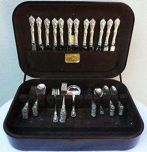Alvin Sterling Silver Flatware Set Chateau Rose 1940 Nice Set Must See
