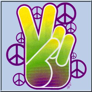Neon Peace Fingers T Shirt s M L XL 2X 3X 4X 5X Sign Symbol Hippie Hippy Tee