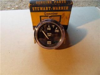 Vintage Stewart Warner Curved Glass 6 Volt Water Temp Gauge Electric