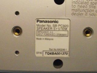 Panasonic Center Speaker for Panasonic SB PC920 Home Theater System SN 1370