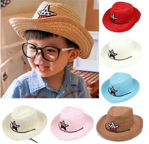 Cute Baby Kids Children Boys Girls Straw Western Cowboy Sun Hat Cap Costume Gift