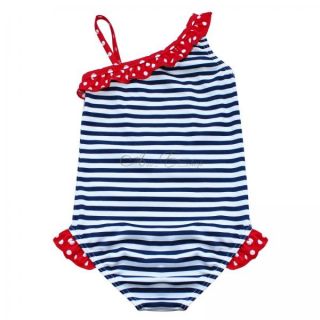 Girls Toddlers Striped Heart Swimsuit Swimwear Bathing Suit Swimming Costume 2T