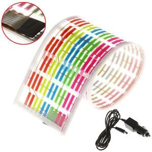 45x11cm Car Sticker Sound Music Activated Colorful LED Flash Light Equalizer