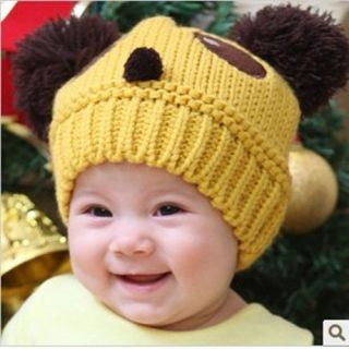 Cute Baby Kids Girls Boys Stretchy Warm Winter Panda Cap Hat Beanie Knit Crochet