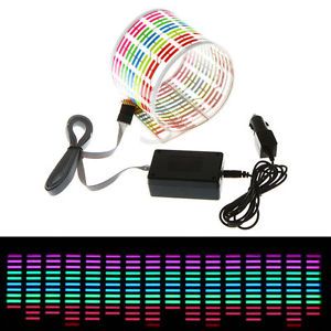 45x11cm Car Sticker Music Rhythm LED Flash Light Lamp Sound Activated Equalizer
