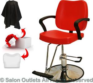 Hydraulic Red Leatherette Barber Chair Styling Hair Beauty Spa Salon Equipment