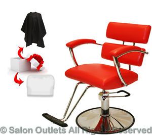 New Red Extra Wide Hydraulic Barber Chair Styling Hair Beauty Salon Equipment