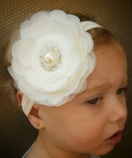 New Baby Girl Toddler Adult Flower Headband with Pearl