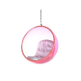 Mid Century Modern Hanging Globe Egg Pink Bubble Chair Moderntomato