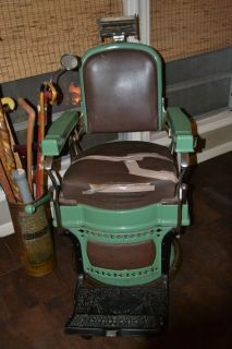 Vintage Koken Barbers Barber Chair Complete All Original w Strap