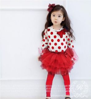 Loved Hot Baby Toddler Girl Kids Clothes Set Dress Top Leggings Skirt 2013 New