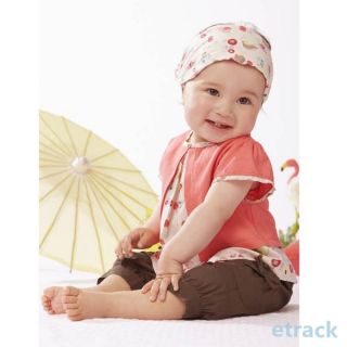 Fruits Pattern 3 Pcs Kids Baby Girls Top Pants Hat Set Outfits Clothes 0 3 Years