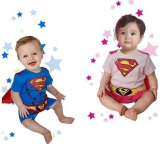 Superman Suit Fancy Dress Superhero Costume for Girl Toddler Kid Boy Romper Gift