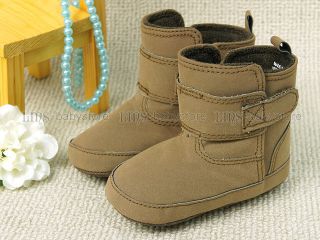 New Toddler Baby Girl Boy Brown Boots Shoes Size EU 19 20 A806