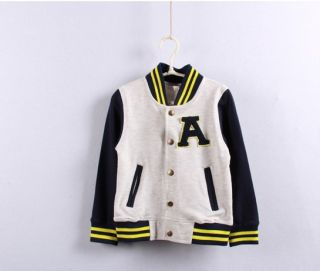 Preppy Style Kids Baby Boys Toddlers Contrast Colors Sports Coat Jacket 2 7Years