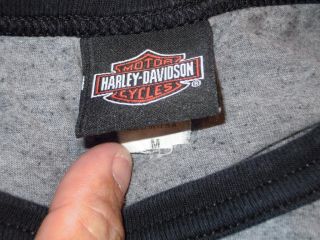 Harley Davidson Motorcycles New York City L Sleeve Velvet Flocked T Shirt M