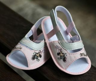 Baby Girls White Minnie Mouse Sandals Shoes Size Newborn to 18 Months