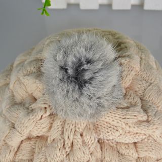 Cute Winter Knit Crochet Beanie Hat for Baby Kids Girls Toddler Gift Faux Fur