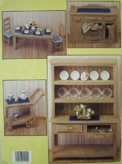 The Dining Room in Plastic Canvas Pattern Book Fashion Doll Playhouse Book 4