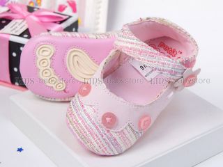 New Toddler Baby Girl Pink Mary Jane Hard Sole Shoes 6 9 12 Months A1043